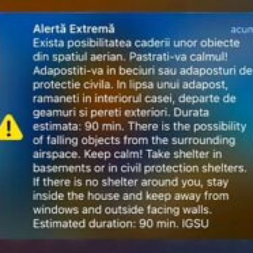 Mesaj RO-alert emis în județul Tulcea pentru informarea populației