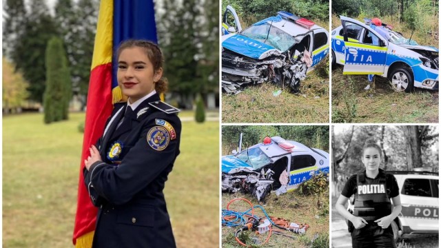 Tânără polițistă din Roșia de Amaradia, omagiată cu onoruri militare după tragicul accident