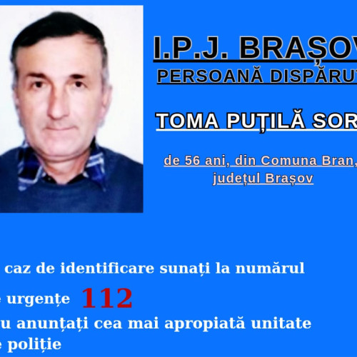 Poliția Brașov caută o persoană dispărută din Bran