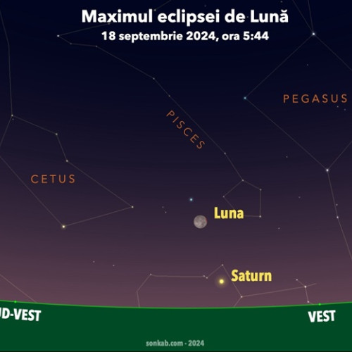 Eclipsă parțială de Lună vizibilă în România în noaptea de marți spre miercuri