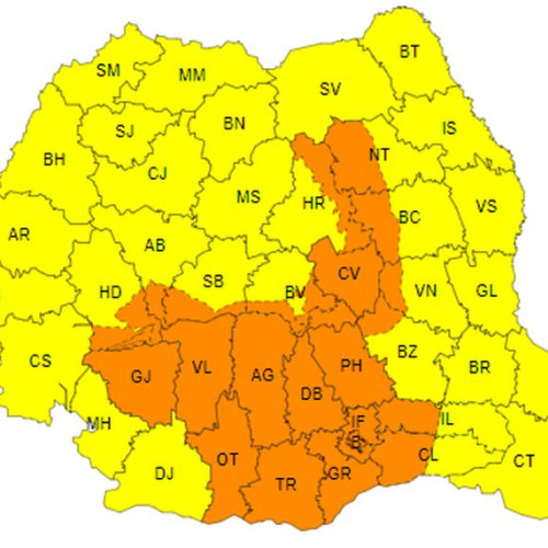 Avertizare meteorologică pentru ploi torentiale