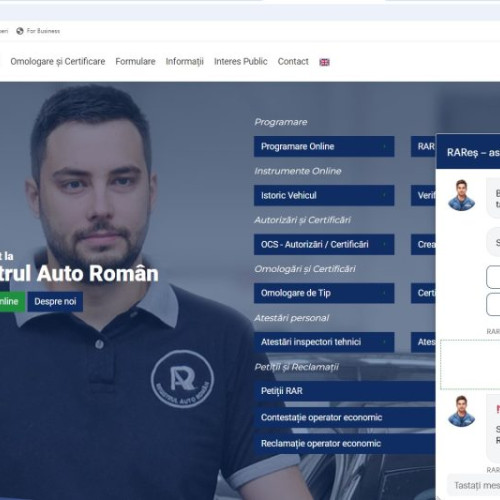 RARes, chatbotul Registrului Auto Român, disponibil pentru utilizatori