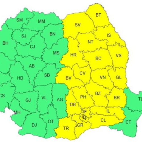 Avertizări meteo: Cod galben de vânt și ploi însemnate în mai multe regiuni