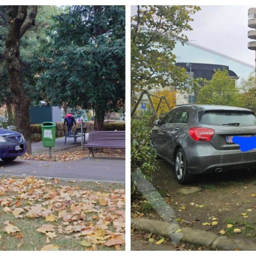 Un sofer a parcat masina pe o alee a Parcului Central