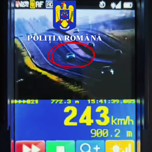 Sofer prins la 243 km/h pe autostrada dintre Cristian si Rasnov