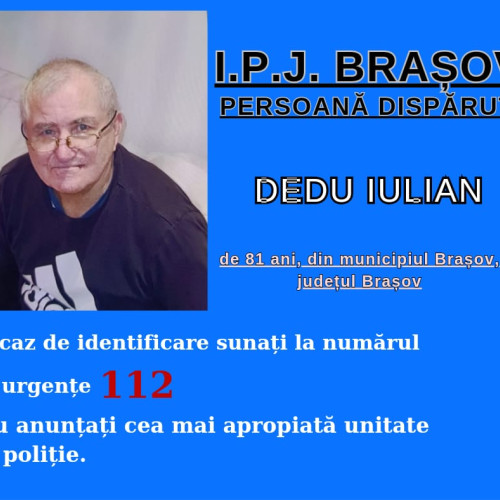 Poliția din Brașov caută o persoană dispărută