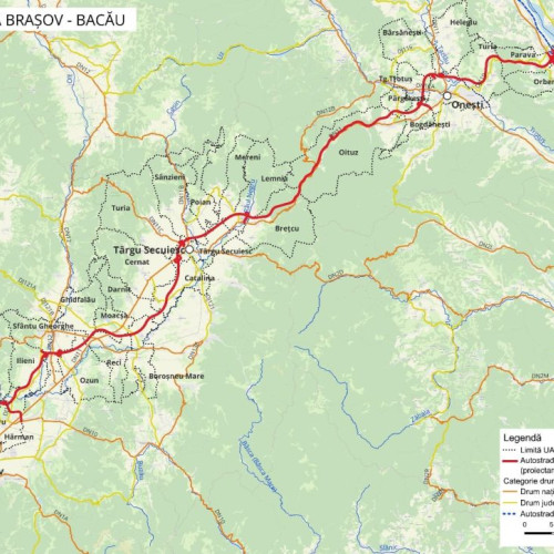 Proiectul autostrăzii A13 Brașov - Bacău predat Companiei Naționale de Investiții Rutiere