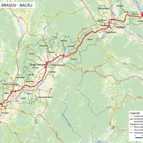 Autostrada A13 Brașov - Bacău predată CNIR pentru finalizarea studiului de fezabilitate