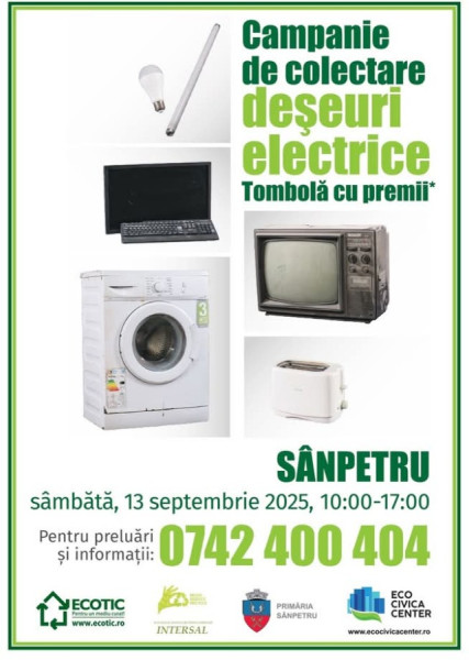 Sânpetru găzduiește campanie de colectare a deșeurilor electrice