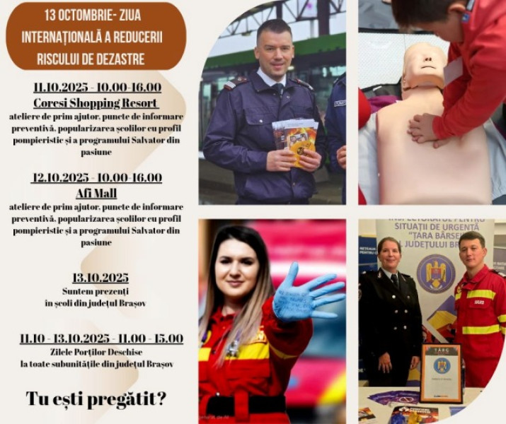 ISU Brașov organizează acțiuni pentru reducerea riscurilor de dezastre