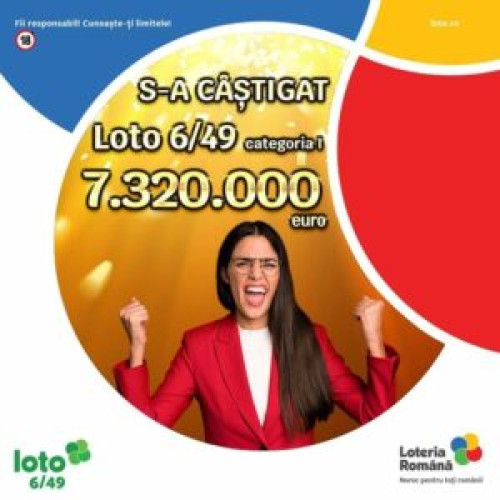 Marele premiu la Loto 6/49 a fost câștigat la Pitești, în valoare de peste 7,32 milioane de euro